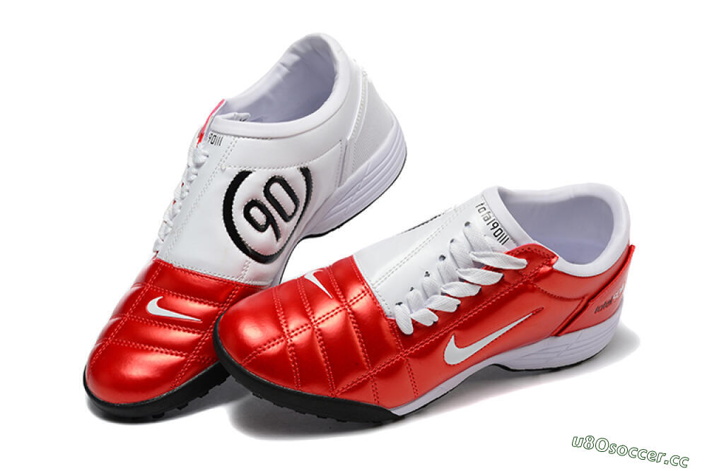 Men's Nike Total 90 III TF Artificial Turf Low-Tops Football Shoes - Red/White/Black 6