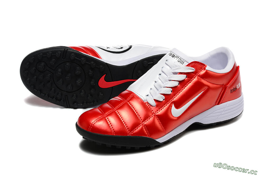 Men's Nike Total 90 III TF Artificial Turf Low-Tops Football Shoes - Red/White/Black 3