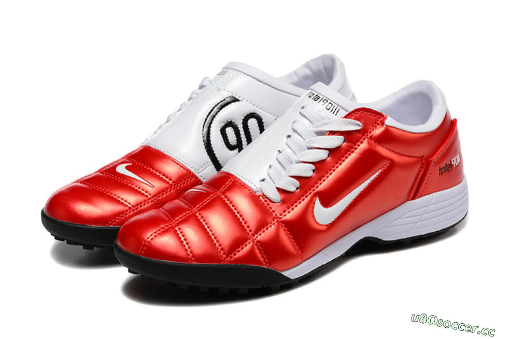 Men's Nike Total 90 III TF Artificial Turf Low-Tops Football Shoes - Red/White/Black 5