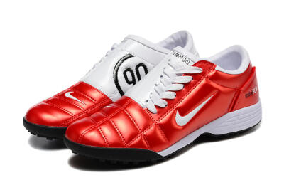 Men's Nike Total 90 III TF Artificial Turf Low-Tops Football Shoes - Red/White/Black