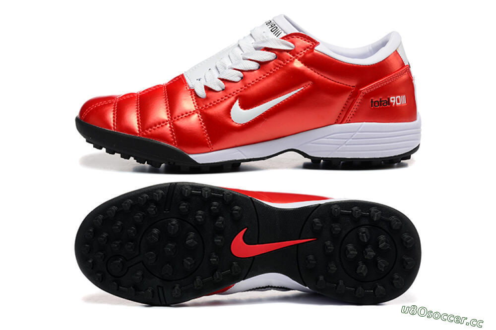 Men's Nike Total 90 III TF Artificial Turf Low-Tops Football Shoes - Red/White/Black 1