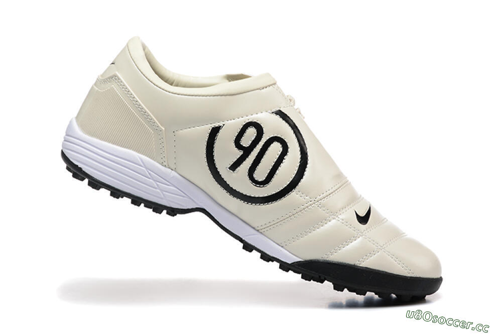 Men's Nike Total 90 III TF Artificial Turf Low-Tops Football Shoes - Beige/Black/White 7