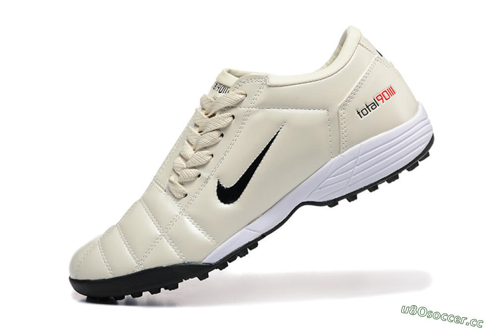 Men's Nike Total 90 III TF Artificial Turf Low-Tops Football Shoes - Beige/Black/White 8