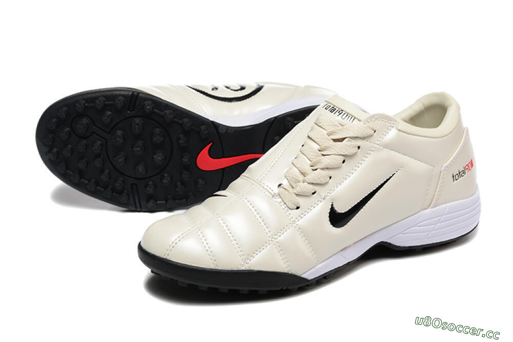 Men's Nike Total 90 III TF Artificial Turf Low-Tops Football Shoes - Beige/Black/White 3