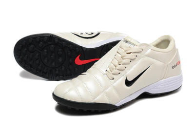 Men's Nike Total 90 III TF Artificial Turf Low-Tops Football Shoes - Beige/Black/White
