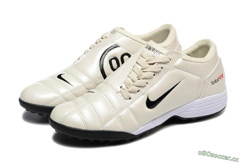 Men's Nike Total 90 III TF Artificial Turf Low-Tops Football Shoes - Beige/Black/White 5