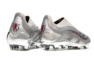 Unisex Adidas Predator 25 Elite Laceless FG Firm Ground Low-Tops Football Boots - Silver/Pink
