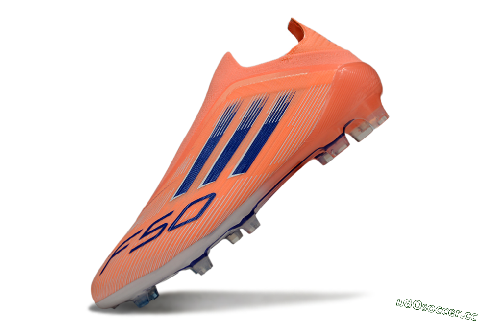 Men's Adidas F50 Elite Laceless FG Firm Ground Low-Tops Football Boots - Orange/Blue/White 5