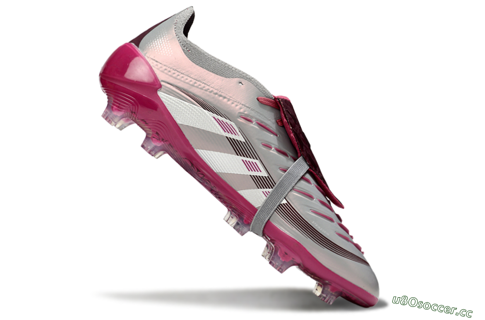 Unisex Adidas Predator 25 Elite Foldover Tongue FG Firm Ground Low-Tops Football Boots - Silver/Red 4