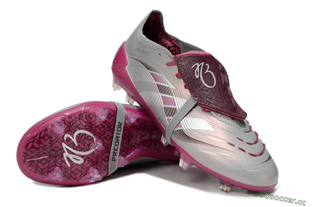 Unisex Adidas Predator 25 Elite Foldover Tongue FG Firm Ground Low-Tops Football Boots - Silver/Red 3
