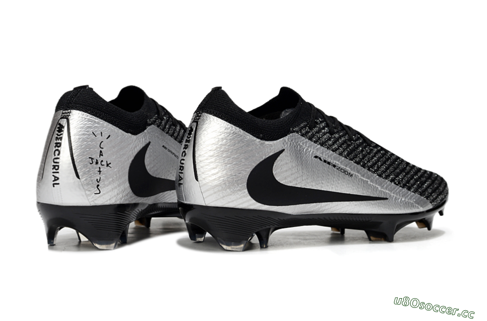 Unisex Nike Air Zoom Mercurial Vapor 16 Elite FG Firm Ground Low-Tops Football Boots - Black/Silver 6
