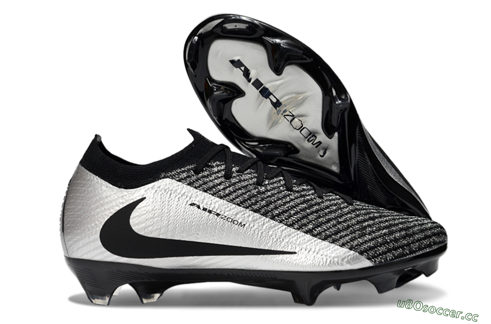 Unisex Nike Air Zoom Mercurial Vapor 16 Elite FG Firm Ground Low-Tops Football Boots - Black/Silver 2