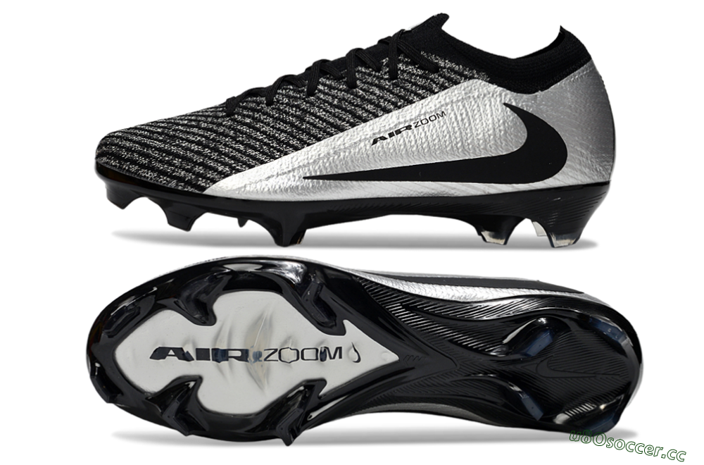 Unisex Nike Air Zoom Mercurial Vapor 16 Elite FG Firm Ground Low-Tops Football Boots - Black/Silver 1