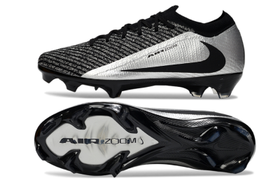 Unisex Nike Air Zoom Mercurial Vapor 16 Elite FG Firm Ground Low-Tops Football Boots - Black/Silver