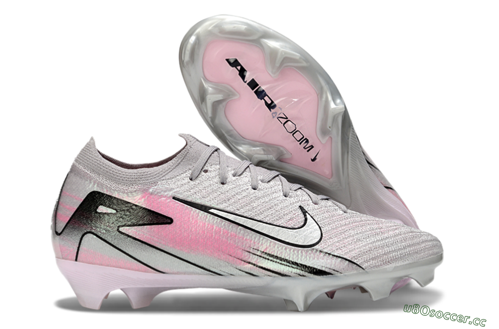 Unisex Nike Air Zoom Mercurial Vapor 16 Elite FG Firm Ground Low-Tops Football Boots - Silver/Pink/Black 2