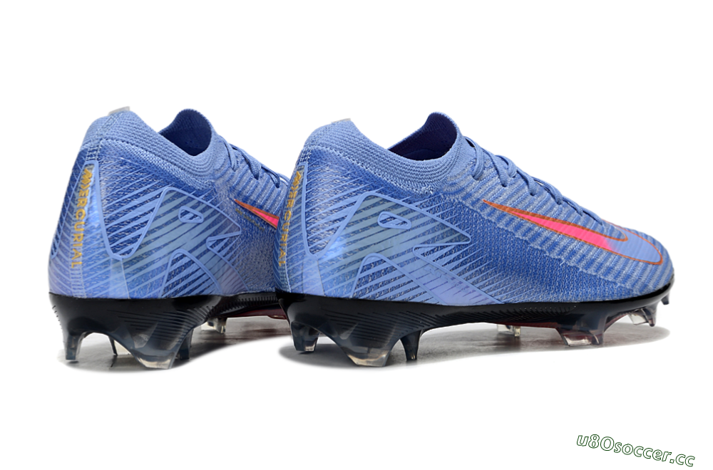 Unisex Nike Air Zoom Mercurial Vapor 16 Elite FG Firm Ground Low-Tops Football Boots - Blue/Pink/Gold 6