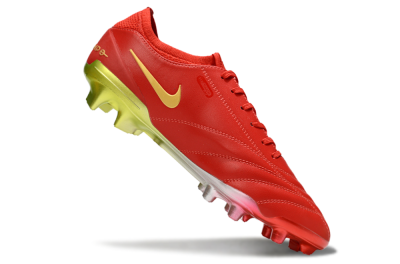 Men's Nike Tiempo Legend 10 Elite FG Firm Ground Low-Tops Football Boots - Red/Gold/Yellow