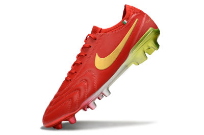 Men's Nike Tiempo Legend 10 Elite FG Firm Ground Low-Tops Football Boots - Red/Gold/Yellow