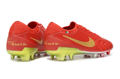 Men's Nike Tiempo Legend 10 Elite FG Firm Ground Low-Tops Football Boots - Red/Gold/Yellow