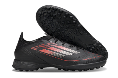 Men's Adidas F50 Pro TF Artificial Turf Low-Tops Football Shoes - Black/Red/Silver