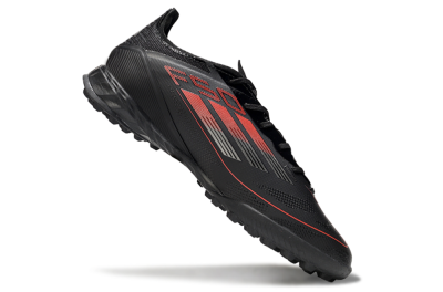 Men's Adidas F50 Pro TF Artificial Turf Low-Tops Football Shoes - Black/Red/Silver