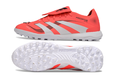 Unisex Adidas Predator Elite Foldover Tongue TF Artificial Turf Low-Tops Football Shoes - Red/White/Black