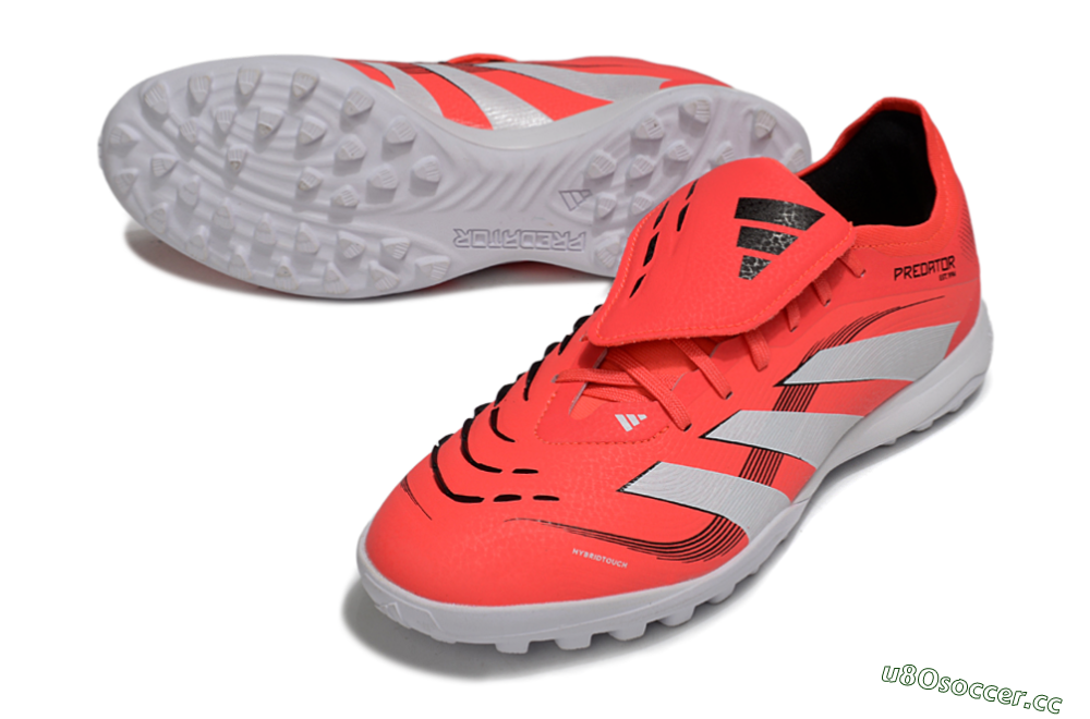 Unisex Adidas Predator Elite Foldover Tongue TF Artificial Turf Low-Tops Football Shoes - Red/White/Black 3