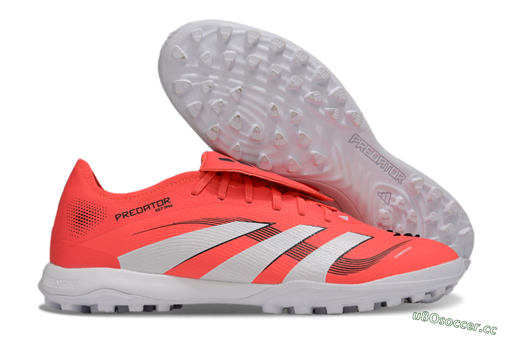 Unisex Adidas Predator Elite Foldover Tongue TF Artificial Turf Low-Tops Football Shoes - Red/White/Black 2