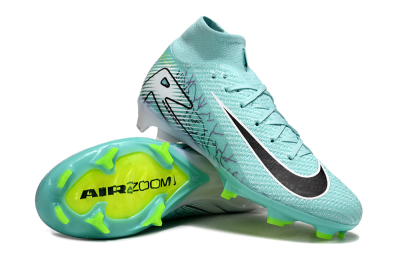 Unisex Nike Air Zoom Mercurial Superfly 10 Elite FG Firm Ground High-Tops Football Boots - Jade/Black/White
