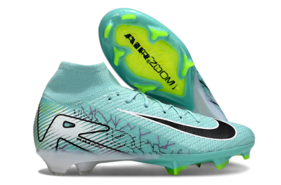 Unisex Nike Air Zoom Mercurial Superfly 10 Elite FG Firm Ground High-Tops Football Boots - Jade/Black/White
