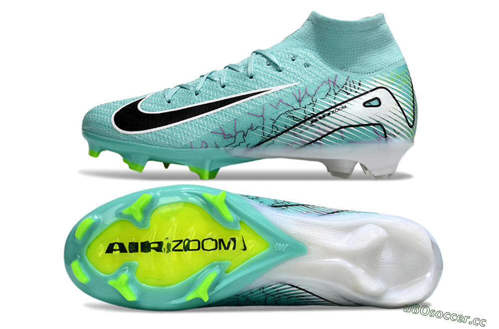 Unisex Nike Air Zoom Mercurial Superfly 10 Elite FG Firm Ground High-Tops Football Boots - Jade/Black/White 1
