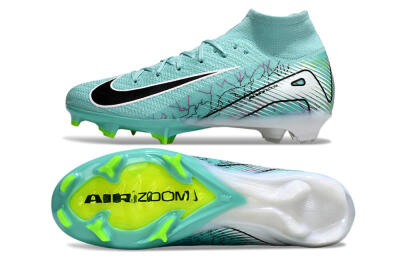 Unisex Nike Air Zoom Mercurial Superfly 10 Elite FG Firm Ground High-Tops Football Boots - Jade/Black/White