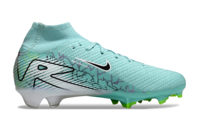 Unisex Nike Air Zoom Mercurial Superfly 10 Elite FG Firm Ground High-Tops Football Boots - Jade/Black/White