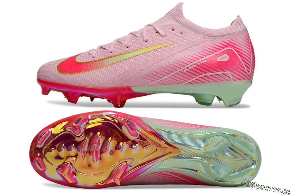 Unisex Nike Air Zoom Mercurial Vapor 16 Elite FG Firm Ground Low-Tops Football Boots - Pink/Red/Gold 1