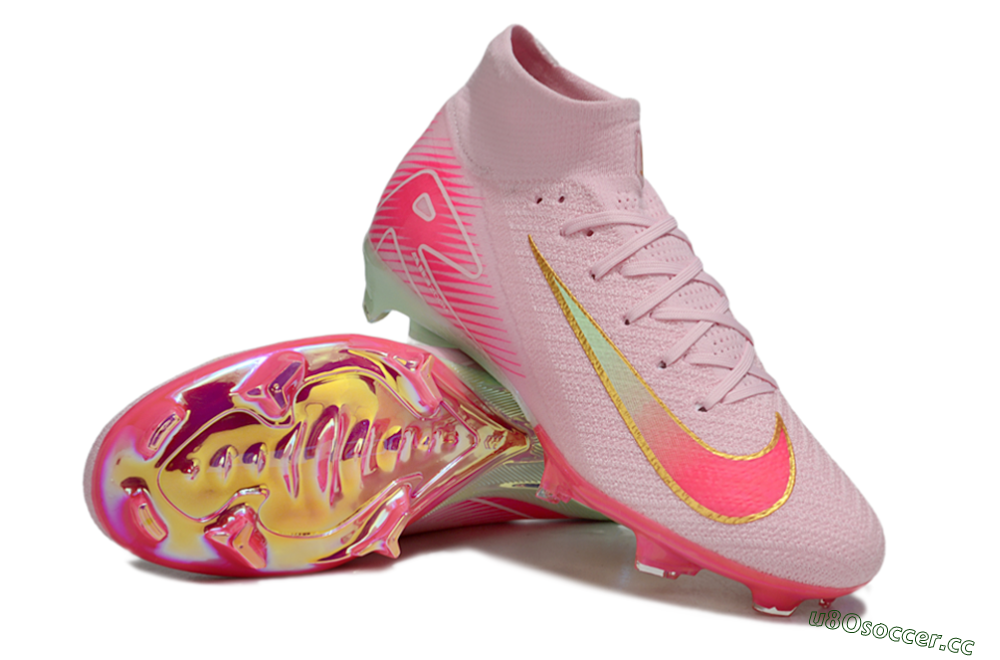 Unisex Nike Air Zoom Mercurial Superfly 10 Elite FG Firm Ground High-Tops Football Boots - White/Red/Gold 3