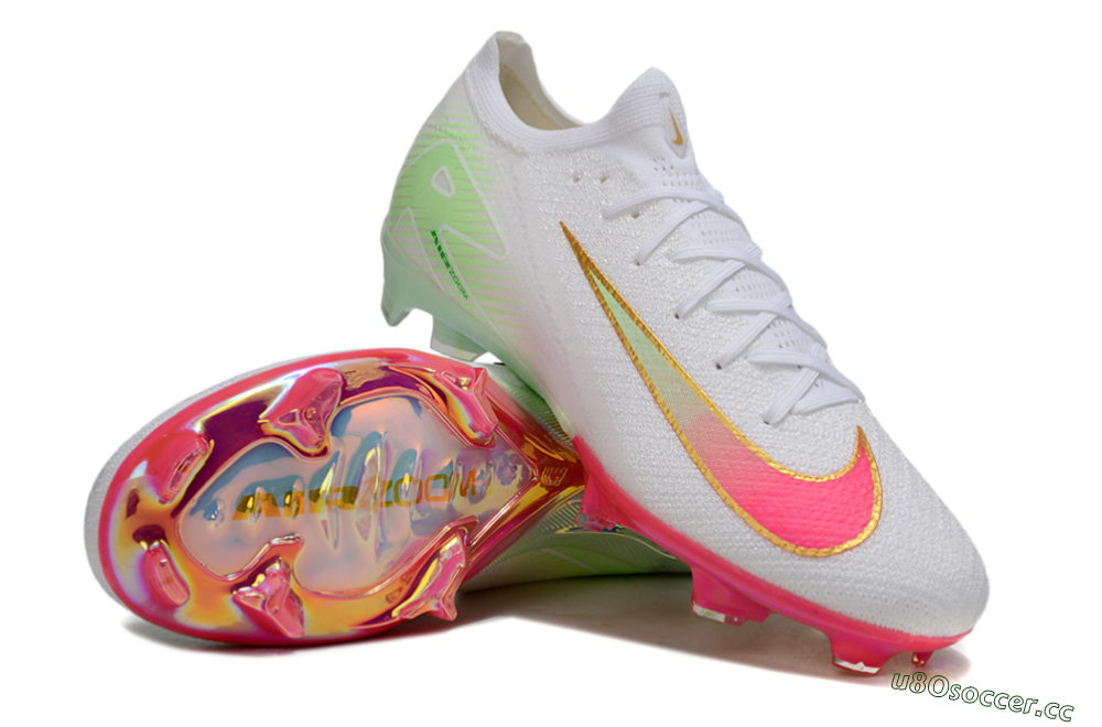 Unisex Nike Air Zoom Mercurial Vapor 16 Elite FG Firm Ground Low-Tops Football Boots - White/Red/Gold 3