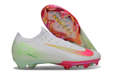 Unisex Nike Air Zoom Mercurial Vapor 16 Elite FG Firm Ground Low-Tops Football Boots - White/Red/Gold