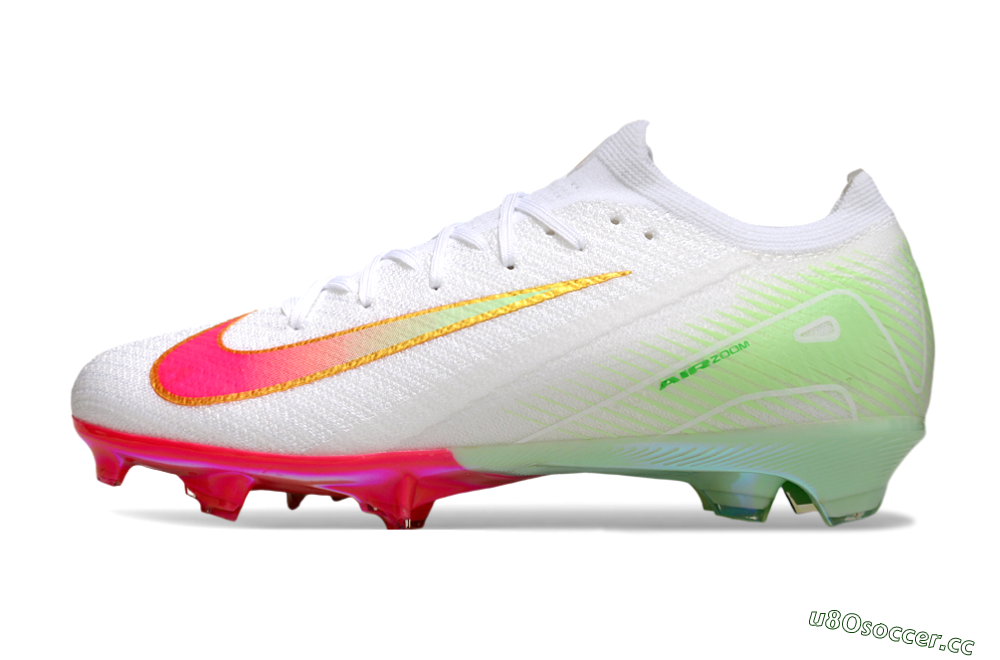 Unisex Nike Air Zoom Mercurial Vapor 16 Elite FG Firm Ground Low-Tops Football Boots - White/Red/Gold 0
