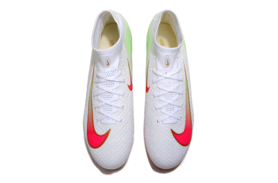 Unisex Nike Air Zoom Mercurial Superfly 10 Elite FG Firm Ground High-Tops Football Boots - White/Red/Gold