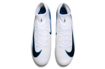 Unisex Nike Air Zoom Mercurial Superfly 10 Elite FG Firm Ground High-Tops Football Boots - White/Blue/Black