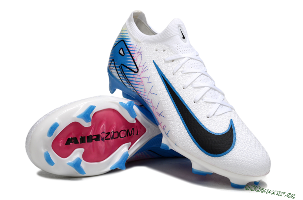 Unisex Nike Air Zoom Mercurial Vapor 16 Elite FG Firm Ground Low-Tops Football Boots - White/Black/Blue 3