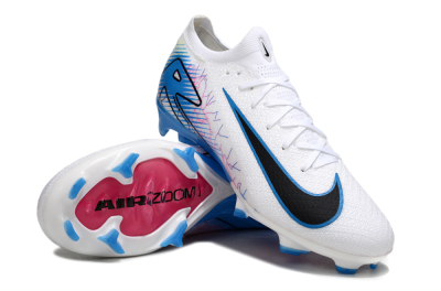 Unisex Nike Air Zoom Mercurial Vapor 16 Elite FG Firm Ground Low-Tops Football Boots - White/Black/Blue