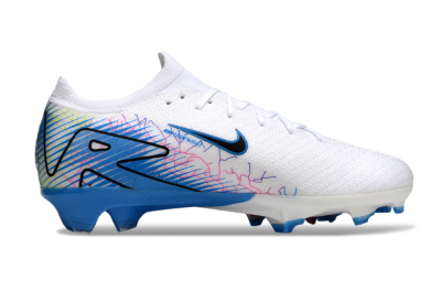 Unisex Nike Air Zoom Mercurial Vapor 16 Elite FG Firm Ground Low-Tops Football Boots - White/Black/Blue