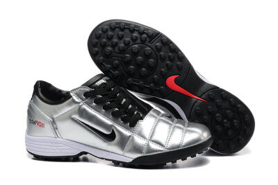 Men's Nike Total 90 III TF Artificial Turf Low-Tops Football Shoes - Silver/Black/White