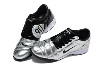 Men's Nike Total 90 III TF Artificial Turf Low-Tops Football Shoes - Silver/Black/White