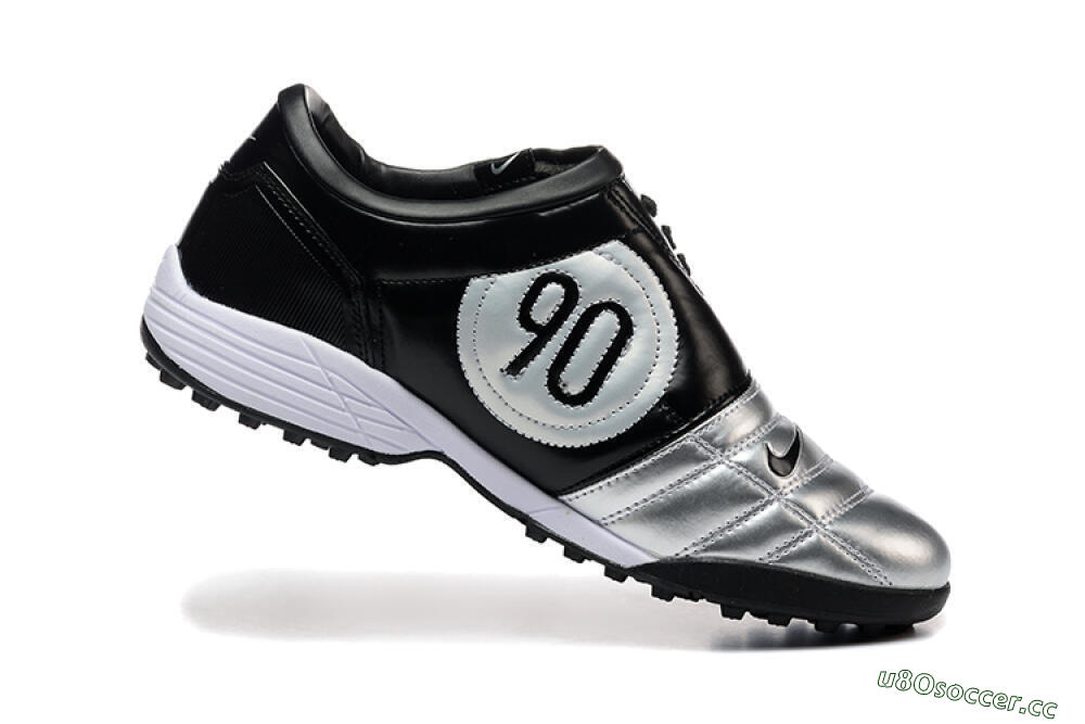 Men's Nike Total 90 III TF Artificial Turf Low-Tops Football Shoes - Silver/Black/White 7