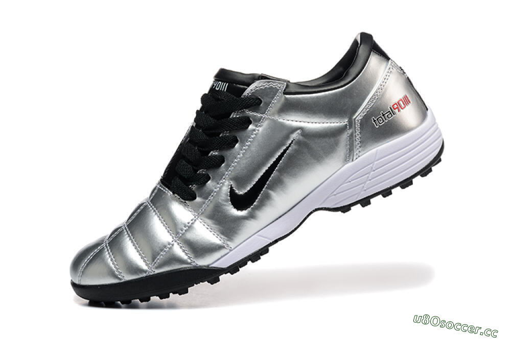 Men's Nike Total 90 III TF Artificial Turf Low-Tops Football Shoes - Silver/Black/White 8