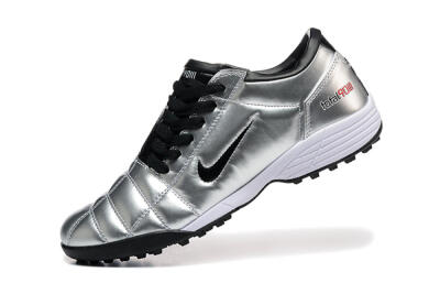 Men's Nike Total 90 III TF Artificial Turf Low-Tops Football Shoes - Silver/Black/White