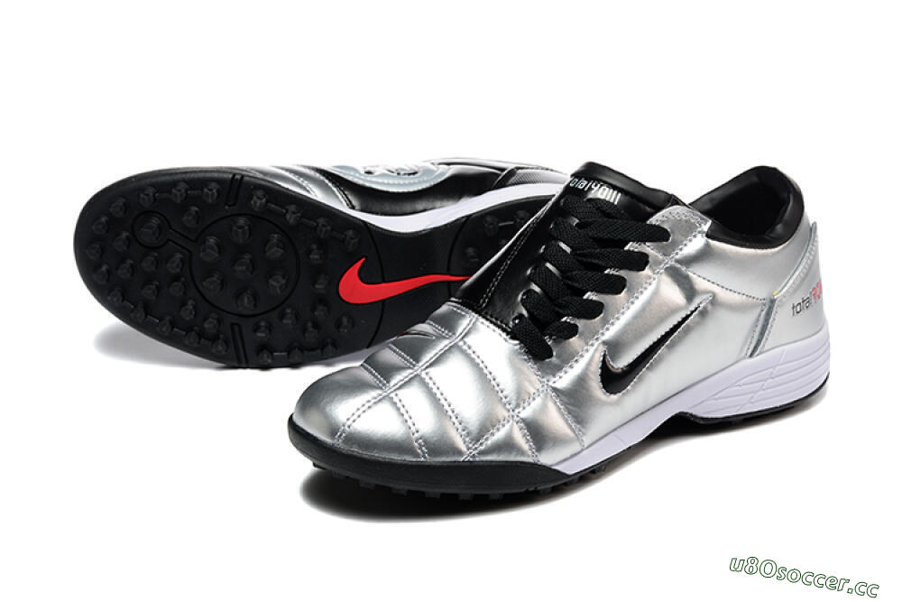 Men's Nike Total 90 III TF Artificial Turf Low-Tops Football Shoes - Silver/Black/White 3