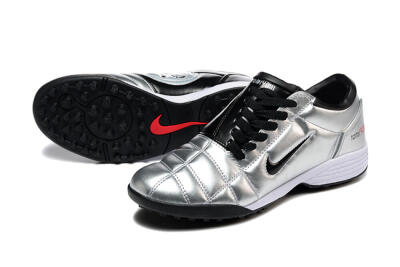 Men's Nike Total 90 III TF Artificial Turf Low-Tops Football Shoes - Silver/Black/White